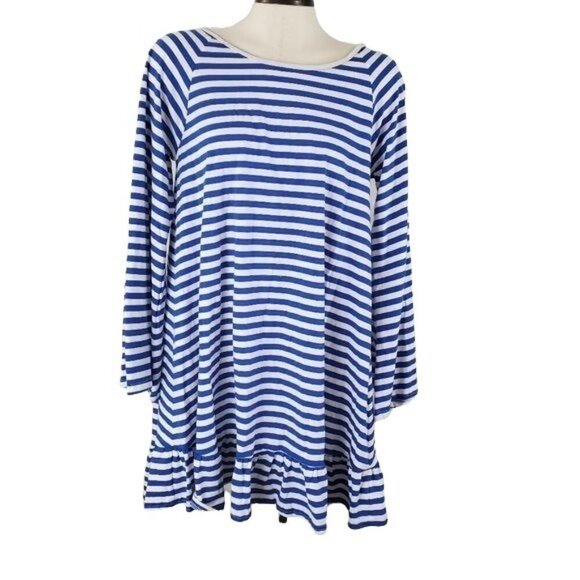 Philosophy stripe feather boho beaded ruffle dress women's size large - Picture 3 of 5